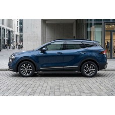 Бокові пороги Allmond Black (2 шт., Алюміній) для Kia Sportage 2021- рр