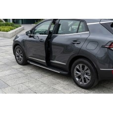 Бокові пороги Bosphore Grey (2 шт., Алюміній) для Kia Sportage 2021- рр