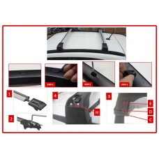 Поперечени у штатні рейлінги під ключ Wingbar V3 (2 шт) Сірі для Fiat 500X