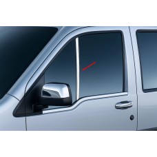 Накладка на окно-стойку (2 шт, нерж.) OmsaLine - Итальянская нержавейка для Ford Connect 2010-2013 гг