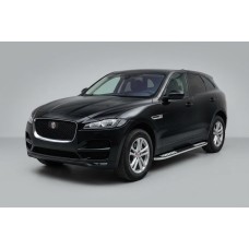Бокові пороги Tayga V2 (2 шт., Алюміній) для Jaguar F-PACE 2016- рр