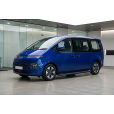 Бокові пороги Allmond Black (2 шт., Алюміній) для Hyundai Staria 2021- рр