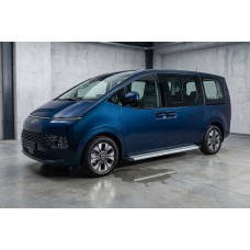 Бокові пороги Maya V2 (2 шт., Алюміній) для Hyundai Staria 2021- рр
