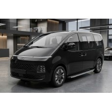 Бокові пороги BlackLine (2 шт., алюміній) для Hyundai Staria 2021- рр