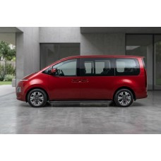 Бокові пороги Bosphorus Black (2 шт., Алюміній) для Hyundai Staria 2021- рр