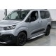 Боковые пороги Allmond Grey (2 шт., алюминий) Длинная База для Toyota Proace City 2016- гг