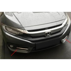 Накладки на противотуманки Carmos (2 шт., нерж) для Honda Civic Sedan X 2016-2021 рр