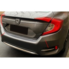Накладки на задні противотуманки (2 шт., нерж) для Honda Civic Sedan X 2016-2021 рр