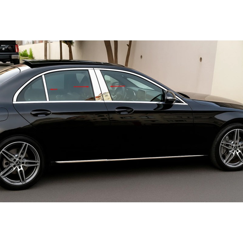 Накладки на дверні стійки (6 шт, нерж) для Mercedes A-сlass W177 2018- рр