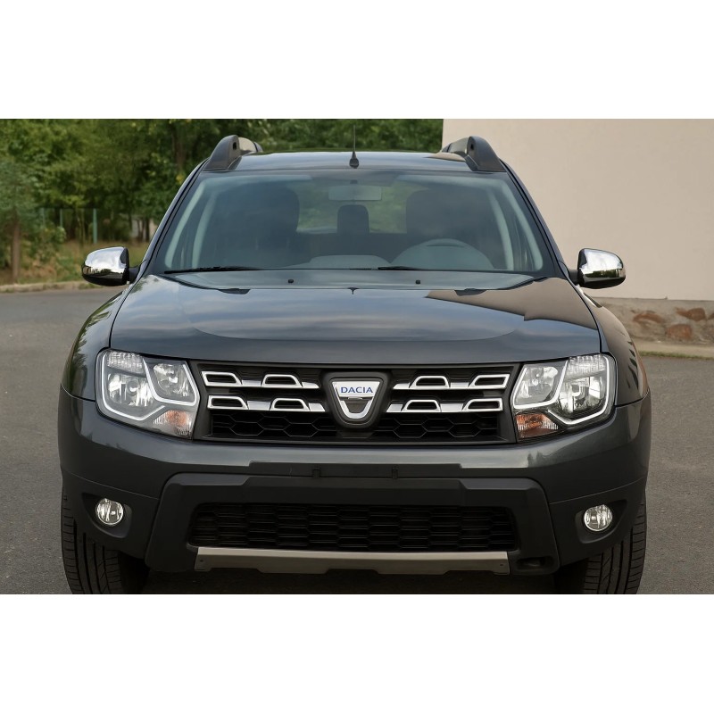 Накладки на дзеркала варіант 1 (2 шт, ABS) Хромований пластик для Dacia Duster 2008-2018 рр