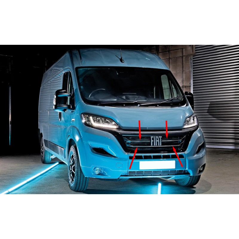 Накладки на решетку радиатора 2022-2025 (3 шт, нержавейка) для Fiat Ducato