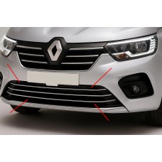 Накладки на решітку бампера (3 шт, нерж.) для Renault Kangoo/Express 2021- рр