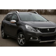 Накладки на дзеркала 2016-2019 (2 шт, нерж) Carmos - Турецька сталь для Peugeot -2019 рр