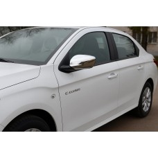 Накладка на дзеркала (2 шт, нерж.) для Citroen C-Elysee 2013-2022 рр