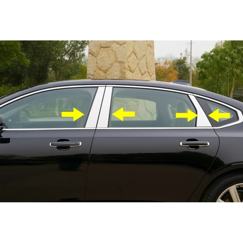 Накладки на дверні стійки (6 шт, нерж) для Volvo S90/V90 2016- рр