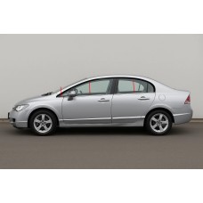 Нижняя окантовка окон (6 шт, нерж) Carmos - Турецкая сталь для Honda Civic Sedan VIII 2006-2011 гг