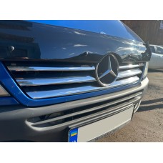 Накладки на решітку широкі (2002-2006, 6 частин, нерж) для Mercedes Sprinter W901/902/903/904/905 рр