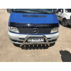 Кенгурятник WT003/4 (нерж.) з написом, 60мм для Mercedes Vito W638 1996-2003 рр