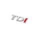 Надпись Tdi (косой шрифт) TD - хром, I - красная для Volkswagen T5 2010-2015 гг