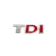 Напис Tdi (косою шрифт) T - хром, DI - червона для Volkswagen Polo 2010-2017 рр