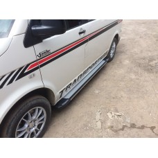 Бокові пороги Rainbow (2 шт., алюм) Довга база для Volkswagen T5 Caravelle 2004-2010 рр
