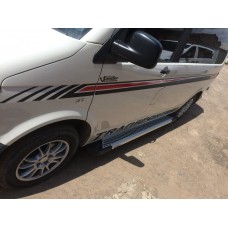 Боковые пороги Line-тип (2 шт, алюм) Длинная база для Volkswagen T5 Multivan 2003-2010 гг