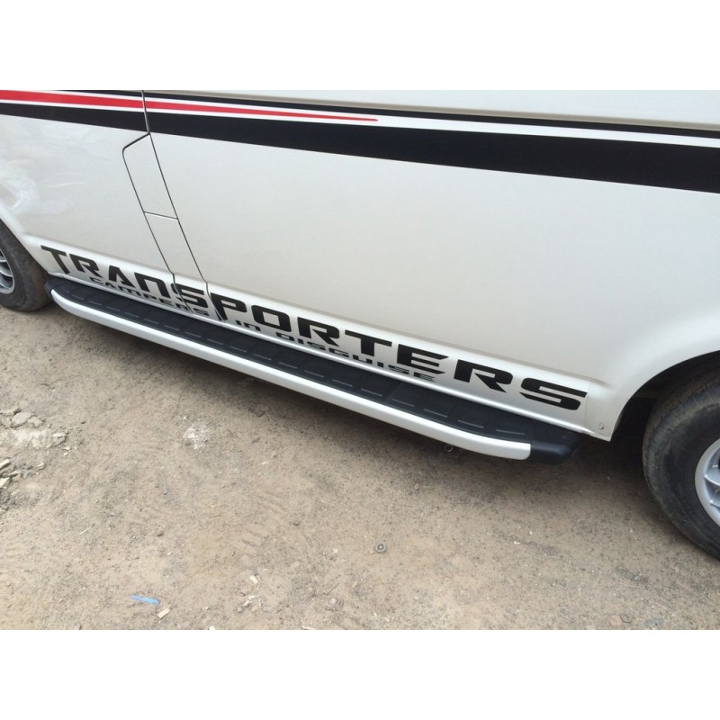Боковые пороги Fullmond (2 шт, алюм) Длинная база для Volkswagen T5 Multivan 2003-2010 гг