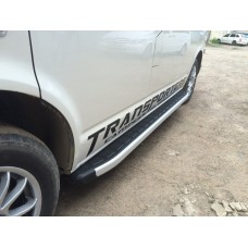 Бокові пороги Fullmond (2 шт., алюм) Длиинная база для Volkswagen T5 Caravelle 2004-2010 рр