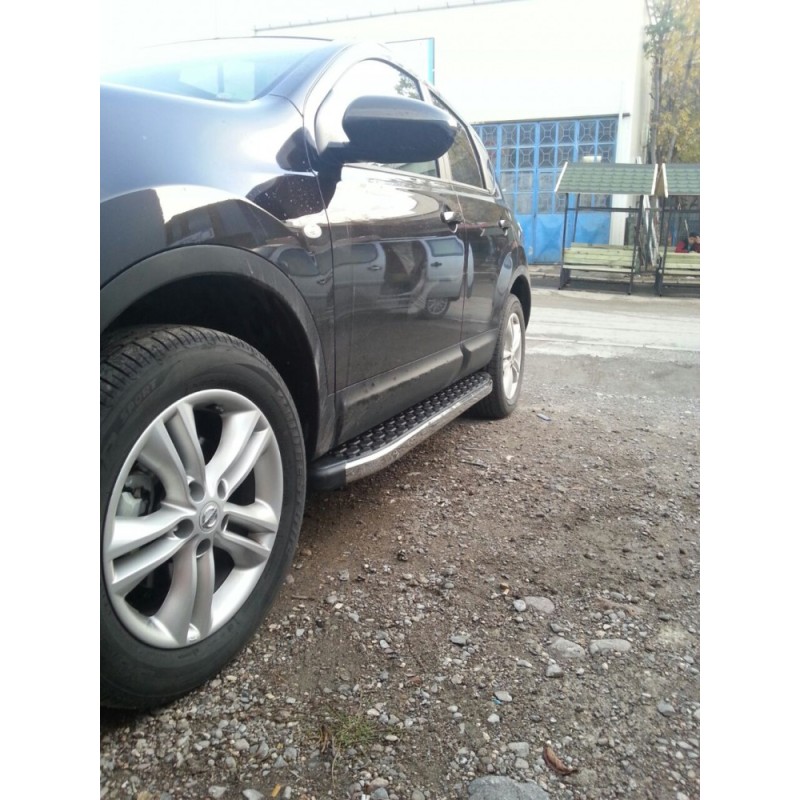 Бокові пороги BlackLine (2 шт, алюміній) коротка база для Nissan Qashqai 2010-2014рр