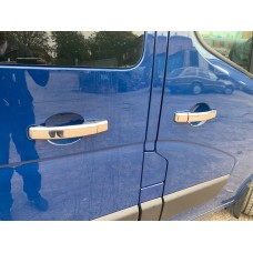 Накладки на ручки (4 шт) 1 отвір, OmsaLine - Італійська нержавейка для Renault Master 2011-2023 рр