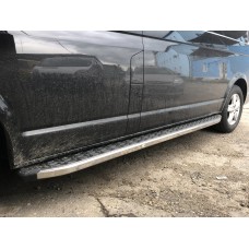 Боковые пороги BlackLine (2 шт, алюминий) Длинная база для Volkswagen T5 Multivan 2003-2010 гг