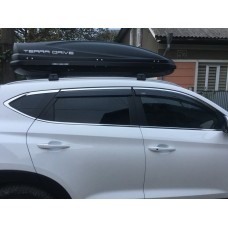 Ветровики с хром полоской (6 шт, Niken) для Hyundai Tucson TL 2016-2021 гг