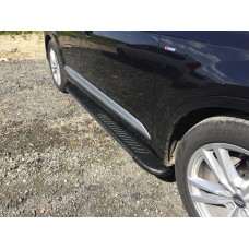 Бокові пороги Bosphorus Yeni Black (2 шт., алюміній) для Ауди Q7 2015- рр