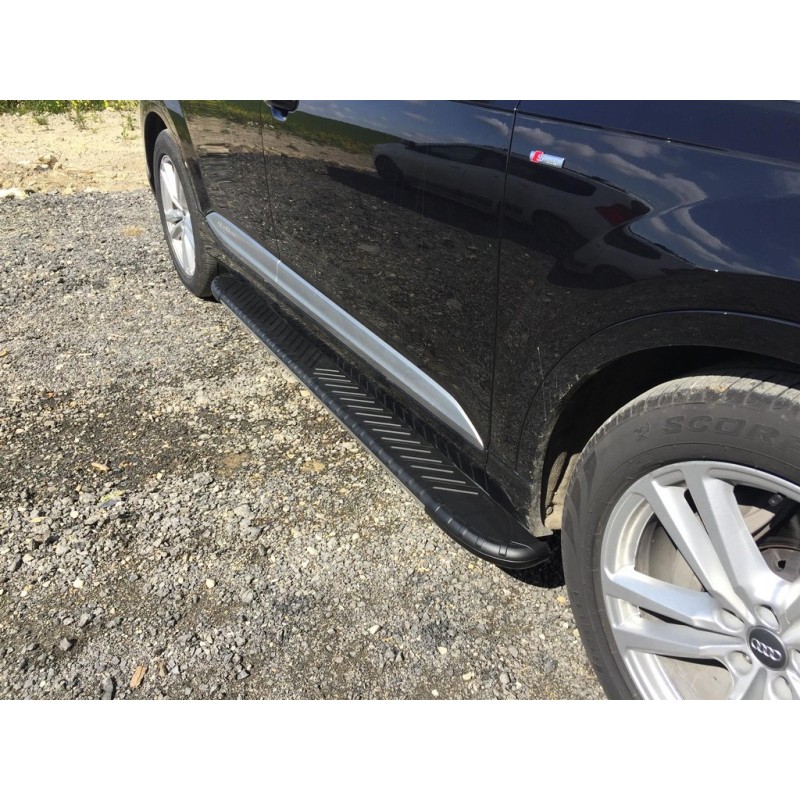 Бокові пороги Bosphorus Yeni Black (2 шт., алюміній) для Ауди Q7 2015- рр