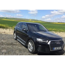 Бокові пороги Allmond Grey (2 шт., Алюміній) для Ауди Q7 2015- рр