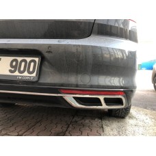 Накладки на глушник Carmos SD/SW (2019-2025, 3 шт, нерж) для Volkswagen Passat B8 рр