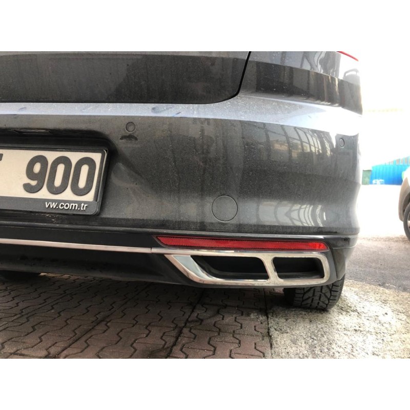 Накладки на глушник Carmos SD/SW (2019-2025, 3 шт, нерж) для Volkswagen Passat B8 рр