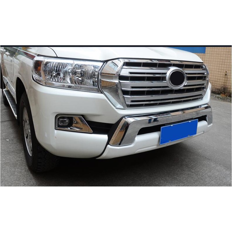 Передняя накладка 2012-2016 (EA-style, без юбки) Черный цвет для Toyota Land Cruiser 200