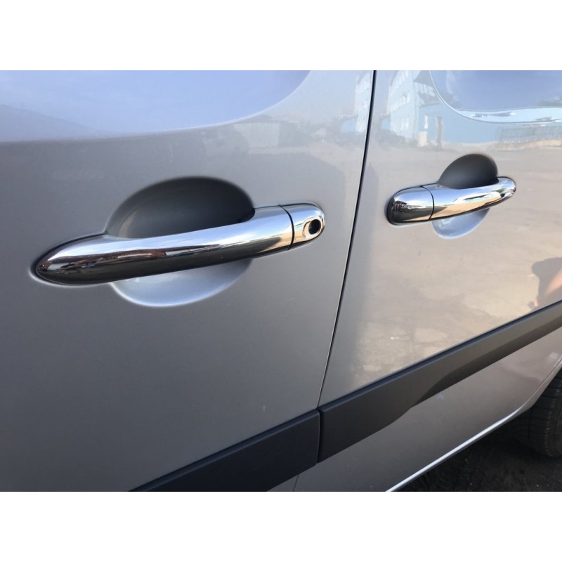 Накладки на ручки (нерж) 3 шт, Carmos - Турецька сталь для Renault Kangoo 2008-2020 рр
