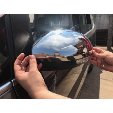 Накладки на дзеркала (2 шт, нерж) OmsaLine - Італійська нержавійка для Volkswagen Sharan 2010- рр