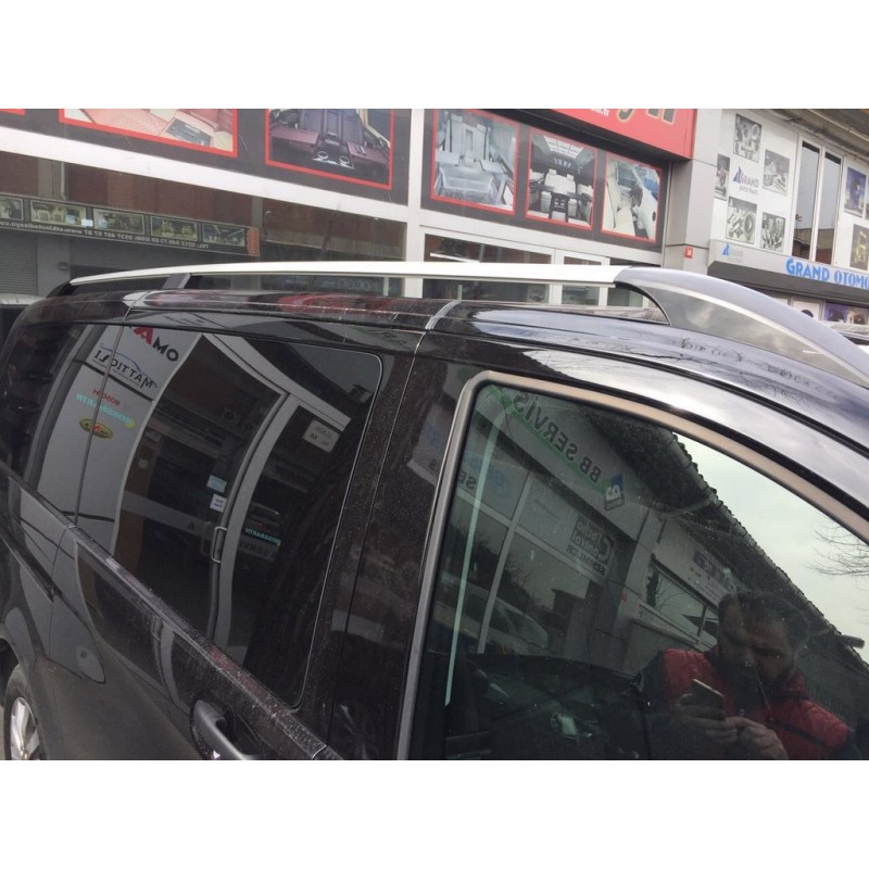 Рейлинги хром Elite (пласт. ножки) Длинная база (EXTRALONG) для Mercedes Vito W639 2004-2014 гг