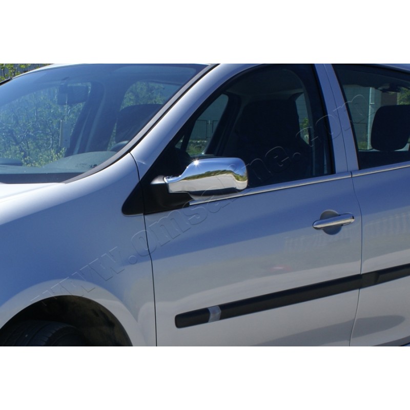 Наружняя окантовка стекол (4 шт, нерж) Carmos - турецкая сталь для Renault Clio III 2005-2012 гг