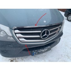 Обводка решетки (2013-2025, нерж) Carmos - Турецкая сталь для Mercedes Sprinter W906