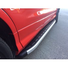 Бокові пороги Fullmond (2 шт, алюм.) З пофарбованим листям на дверях для Ford Kuga/Escape 2013-2019 рр
