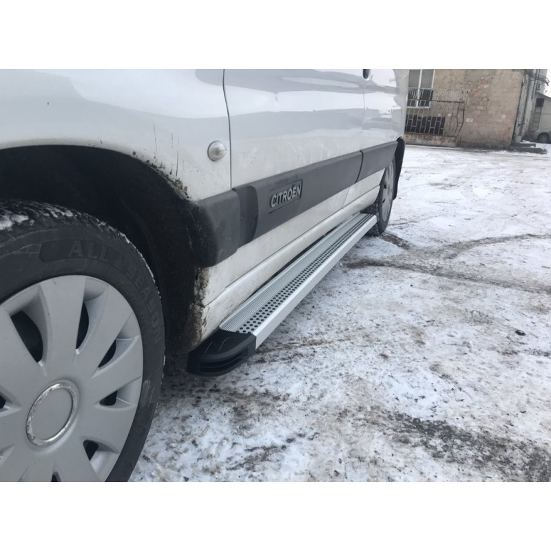 Бокові пороги Maya V2 (2 шт., алюміній) для Citroen Berlingo 1996-2008 рр