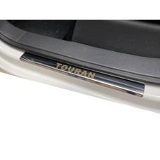 Накладки на пороги Carmos (4 шт, нерж) для Volkswagen Touran 2010-2015 рр
