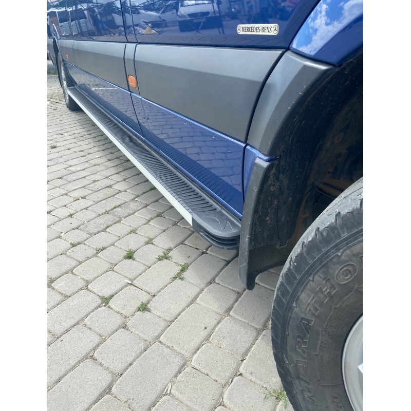 Бокові пороги Maya (2 шт., алюміній) Long/ExtraLong для Volkswagen Crafter 2006-2016 рр