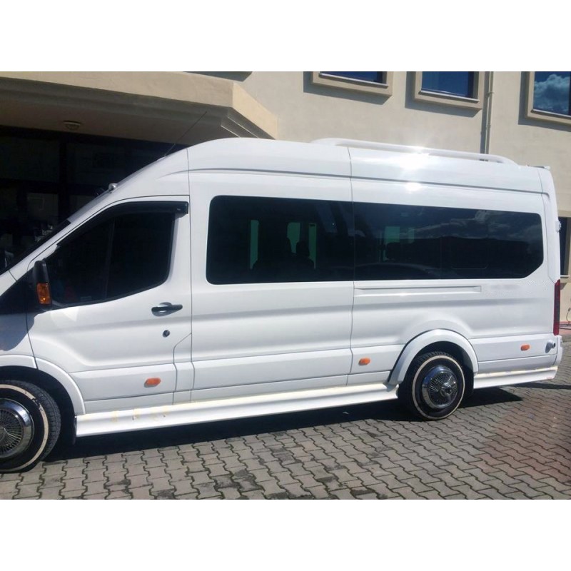 Боковые пороги (под покраску) для Ford Transit 2014- гг