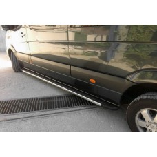 Бокові пороги Duru (2 шт., алюміній) Середня база для Mercedes Sprinter W907/W910 2018- рр