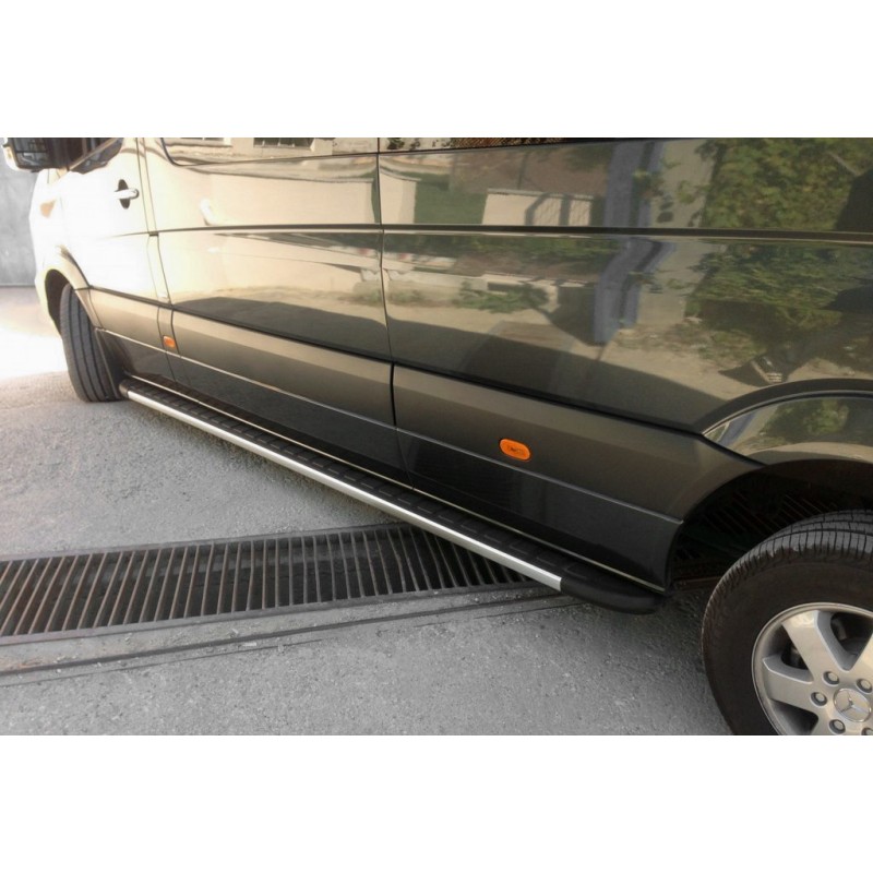 Бокові пороги Duru (2 шт., алюміній) Середня база для Mercedes Sprinter W907/W910 2018- рр
